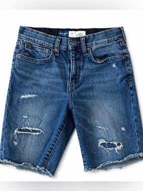 Old Navy Blue Distressed Denim Shorts for Kids Size12 Slim
